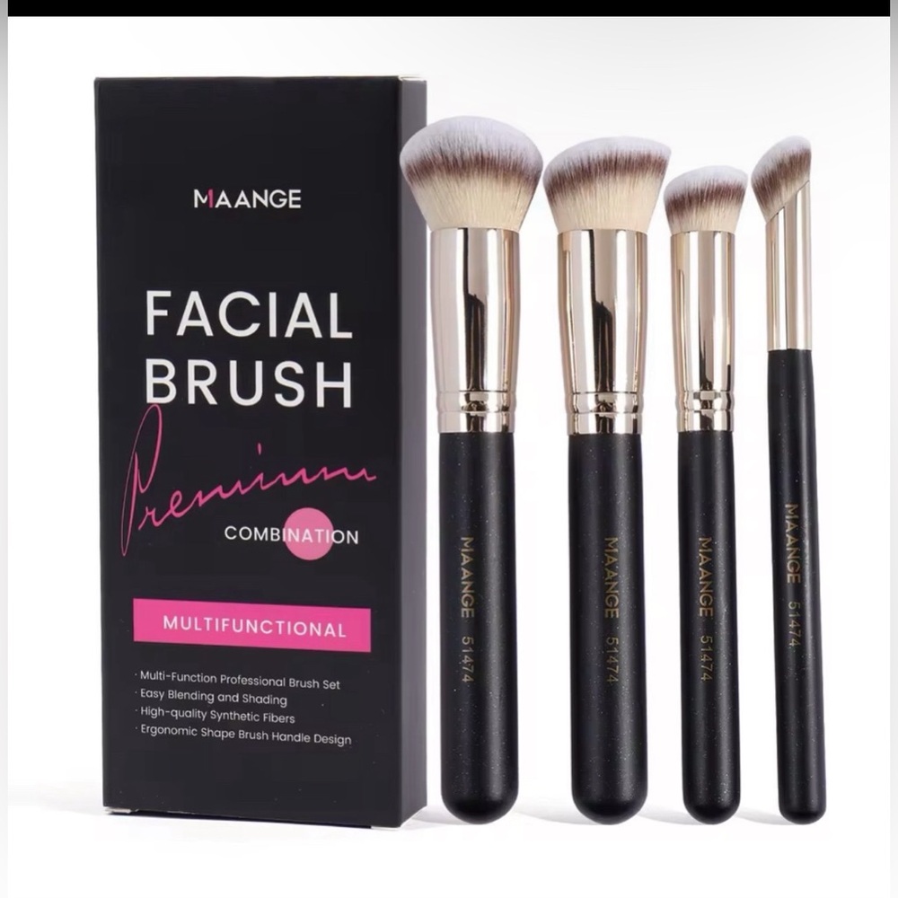MAANGE 4pcs Gift box Makeup Brush set for Beginner, Suitable for Foundation Conc